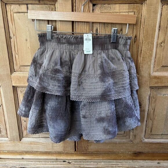NWT Aerie Small Brown Skirt Tiered Rock and Ruffle‎ Tie Dye - Picture 6 of 11